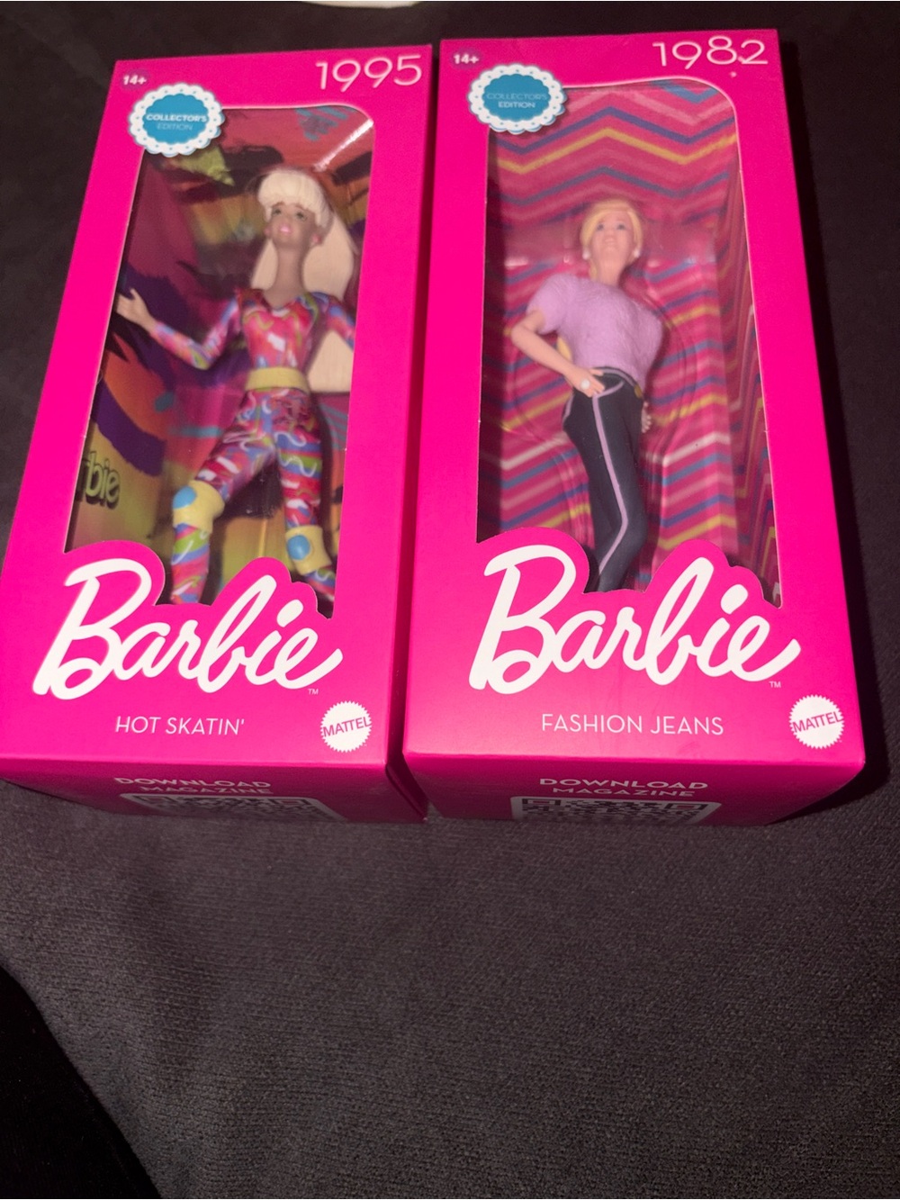 2 collectible barbie figurines new